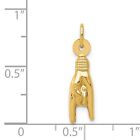 14K REAL Gold 3D Mano Cornuto Pendant, Gold  Italian Lucky Hand Charm - 14K6392