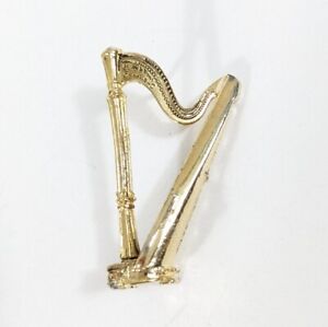 Harp Shaped Lapel Scatter Pin - Gold Toned Vintage - Lyon & Healy - FUTURE