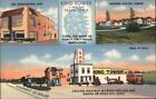 Tama,IA King Tower One-Stop Teich Iowa Linen Postcard Vintage Post Card