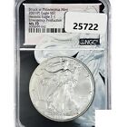 2021[P] American Silver Eagle Coin Escobedo Signed NGC MS70 T-1, Emergency Issue