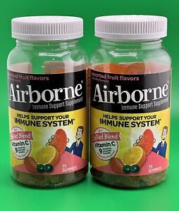 New ListingAirborne Immune Support Gummies w/ Vitamins C 75 Gummies Assorted Fruit (2 PACK)