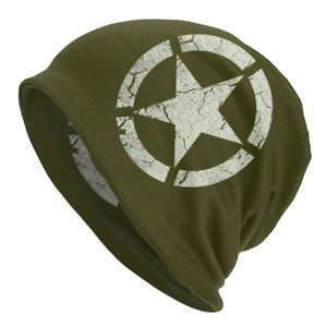 Vintage US Army Star Emblem Skullies Beanies Hat Camo Camouflage Ski Caps Bonnet