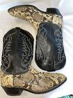 Laredo Snakeskin Western Boots Men’s Size 11.5 EE Black Brown Leather Cowboy