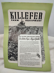 1930's Killefer Farm Equipment Sales Brochure John Deere Factory