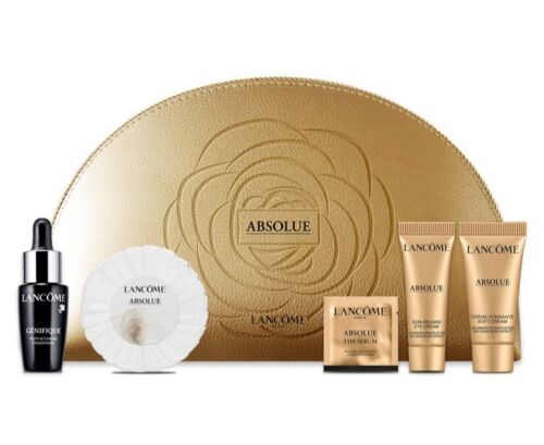 Lancome Absolue 6 Pcs Gift Set Cream Eye Cream Serum Gold Bag