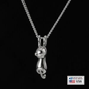 Cat Pendant Necklace Kitty Chain Silver Womens Girl Jewellery Cat Necklace USA
