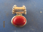VINTAGE STERLING SILVER BEAUTIFUL HUGE BAIL RED CORAL  PENDANT