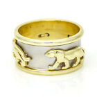 Panthers 18k Yellow and White Gold Wide Band Ring