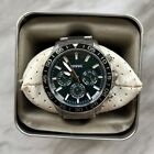 FOSSIL Bannon Mens Multifunction Watch, Dark Green Dial, Stainless Steel Band