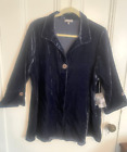 Habitat Women's Midnight Blue Velvet Swing Shirt ~ Large ~ Style# 17241 ~ NWT