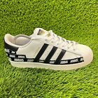 Adidas Superstar Logo Mens Size 9.5 White Black Athletic Shoes Sneakers FX5558