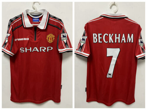David Beckham 1998-99 Manchester United Retro Premium Jersey Short Sleeve