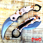 8.5' KHAKI KARAMBIT SPRING ASSISTED POCKET KNIFE Tactical Open Folding Blade