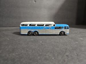 Vintage Tootsie Toy Blue Gray Scenic Cruiser Greyhound Diecast Bus AS IS
