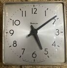 Simplex Vintage Wall Clock Thick Glass Metal Square 12.5