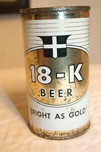 18-K BEER 12 oz. early 1960's flat top from Oconto, Wisconsin