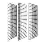 72 in. H x 24 in. W Grid Wall Panels for Retail Display (3-Grids) Black