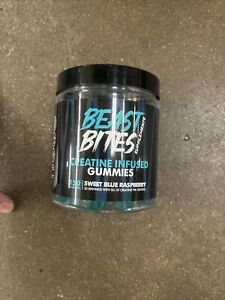 CREATINE INFUSED GUMMIES Beast Bites Supplements Blue Raspberry 150 Ct Exp 11/24