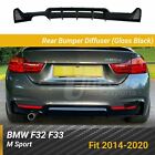 For 14-20 F32 BMW 435i 440i MP Style Gloss Black Rear Bumper Diffuser Duo Outlet