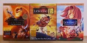 Disney's The Lion King DVD lot Poppins Moana Peter Pan Brave Inside Out Up Cars