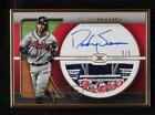 2021 Topps Definitive Collection Framed Red 1/1 Dansby Swanson Patch Auto