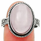 Natural Rose Quartz - Madagascar 925 Sterling Silver Ring s.9.5 Jewelry R-1067