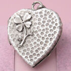 Antique Victorian French 4-Leaf Clover Heart 800 Silver Locket Pendant