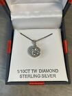 STERLING SILVER 1/10 CTTW Diamond Pendant Necklace 18