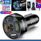 4Port USB Phone Car Charger Adapter LED Display QC 3.0 Fast Charging Accessories (For: 2017 Porsche Cayenne)