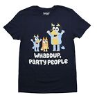 Bluey New Adult T-Shirt -  Bandit Bingo Bluey Whaddup, Party People
