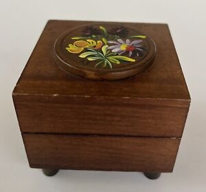 Vintage  Music Box Hand Painted Works Perfect