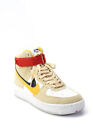 Nike Womens Suede Air Force 82 High Top Lace Up Sneakers Beige Yellow Size 7.5US