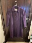Vintage Women Pendleton Pure Wool Winter Jacket Trench Top Over Coat USA Purple