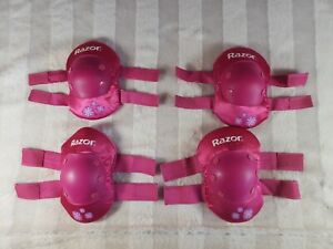 Razor Multi Sport Elbow & Knee Pads Pink Sweet Pea Youth Size Small Ages 5+ EUC