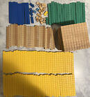 Math U See Manipulatives, Base 10 Blocks,  133+  Lot Blue Yellow Plastic Wood