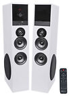 Rockville TM80W White Powered Home Theater Tower Speakers 8