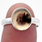 Natural Scenic Dendritic Agate 925 Sterling Silver Ring s.7 Jewelry R-1001
