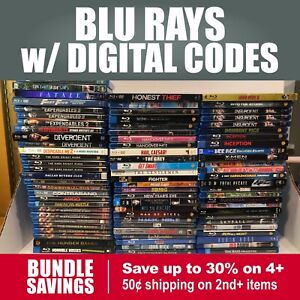 Blu Rays w/ DIGITAL CODES *Bundle Discounts**  300+ (G thru M )