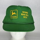 Vintage Nissin John Deere Nothing Runs Like A Deere Cap Hat Green