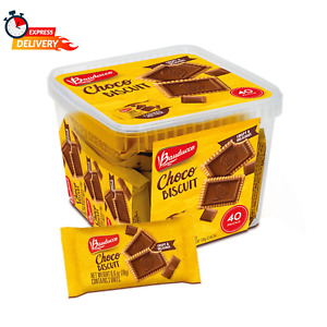 Choco Biscuit Cookies -Tub 40 Pk - Crispy & Delicious - Great for Snacks, Desser