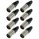 8x Neutrik NC4MX 4 Pin XLR Male Jack Cable Audio Connector with Nickel Housing
