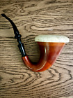 Vintage Calabash GOURD Tobacco Pipe Sherlock Holmes Meerschaum Bowl
