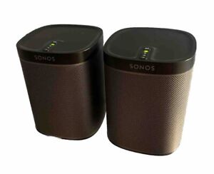 Pair of Black Sonos Play:1 S2 Gen 2 Wireless Speakers WIFI All-in One Set READ