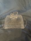 Pressed Glass Butterfly Butter Dish 6.7x 4.3