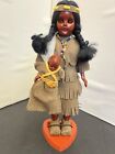 Carlson Doll Cherokee Princess 12-14, W/ Baby Native American. W/ Stand & Tag.