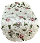 Doily Boutique Table Runner, Doily, Mantel Scarf with Pink Cut Work Roses