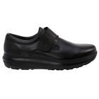 Joya Edward Black Mens Leather Casual Hook and Loop Ortholite Loafers Shoes