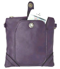 Women's Leather Square Crossbody Handbag/Clutch w/Cell Phone Pouch-RFID Blocking