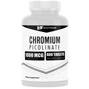 Chromium Picolinate 1000mcg 400 Tablets Support Carbohydrate Breakdown
