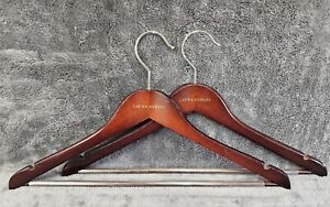 2 Vintage Laura Ashley Cherry Wood Brown Wooden Clothing Wood Hangers